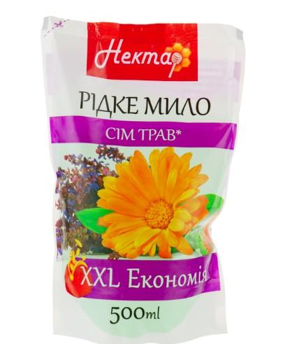 Нектар р/мило дой-пак 500мл сім трав